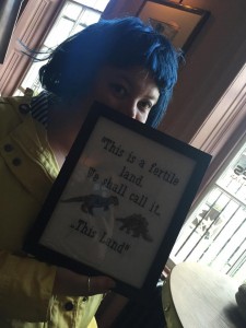 Kelly Race and a cross-stitch of Firefly